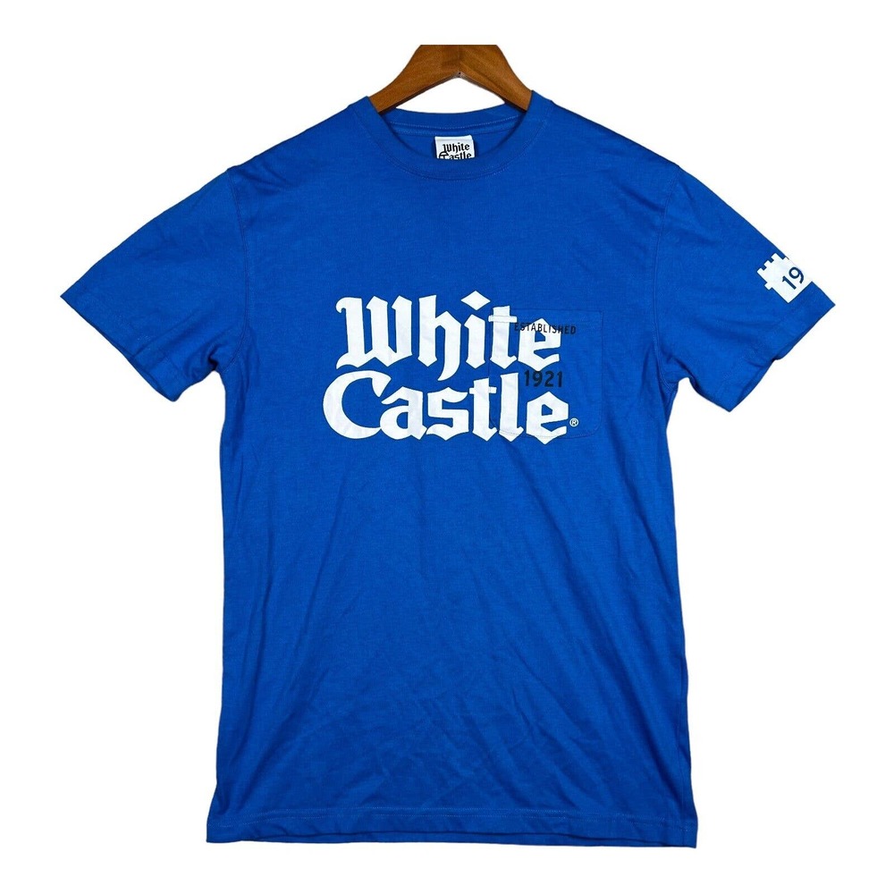 White Castle Hamburger est. 1921 Logo Men's Blue 420 Sliders T-Shirt Men's sz M